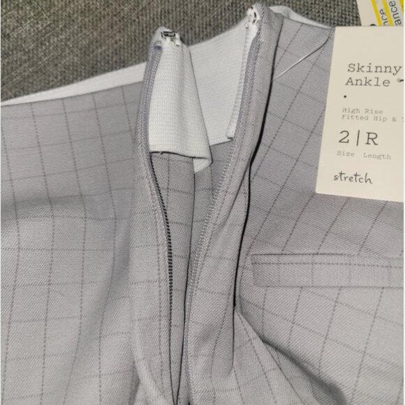 A New Day Grey Windowpane Pinstripe Slacks, Size 8 - Picture 4 of 5